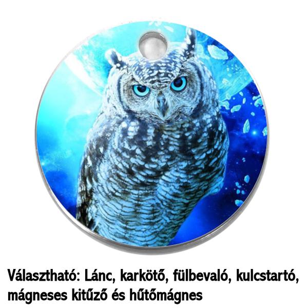 Baglyos (2.) – feliratozható medál, választható ékszerre vagy kulcstartóra